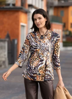 Shirt-Tunika mit V-Ausschnitt