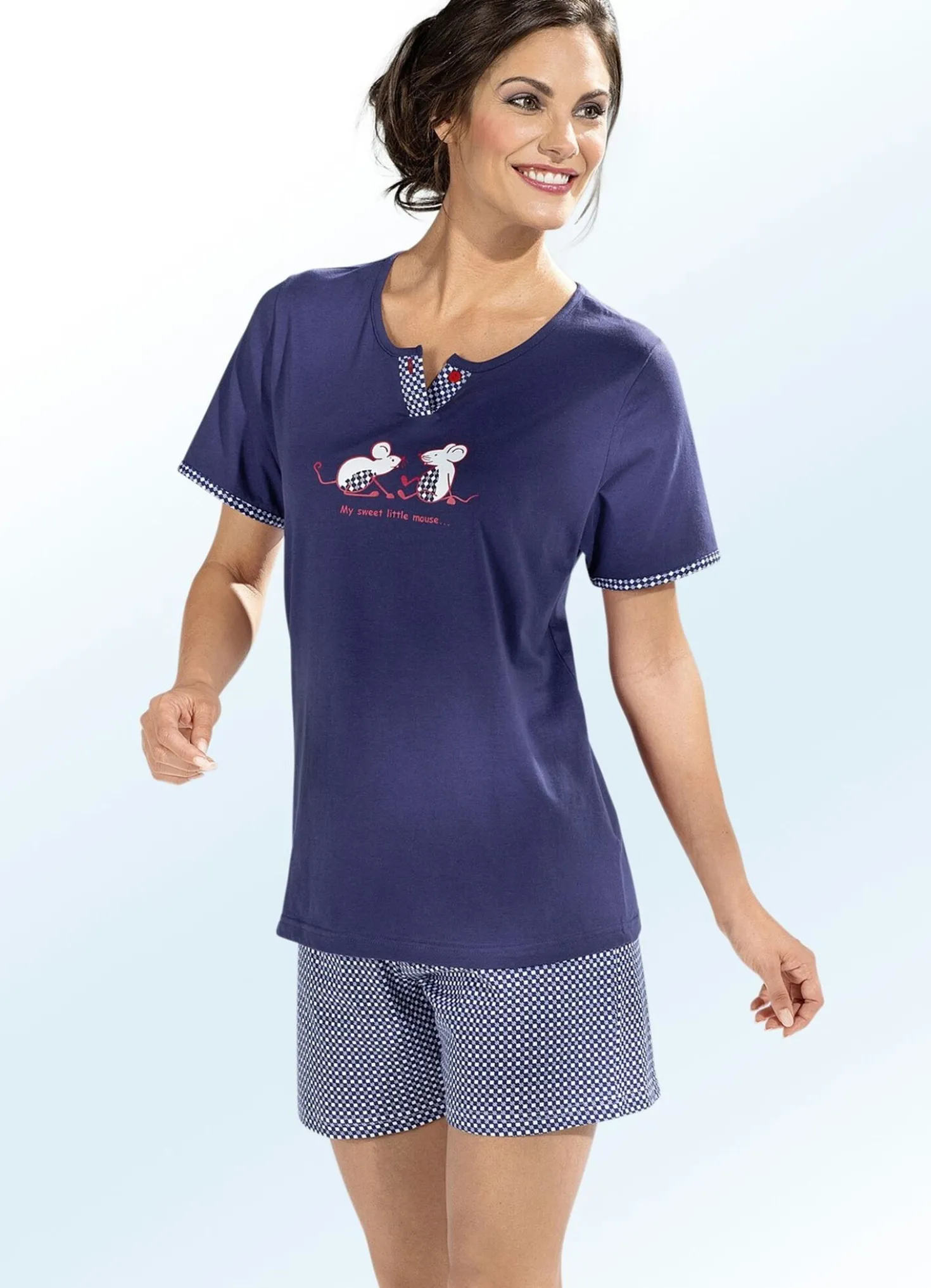 Shorty, Kurzarm mit platziertem Druck