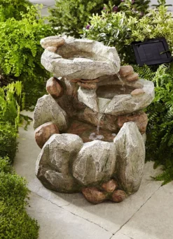 Solar-Brunnen Felsen aus Polyresin