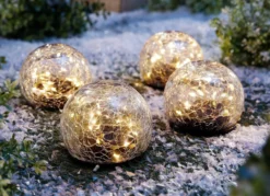 Solar-LED-Kugeln, 4er-Set