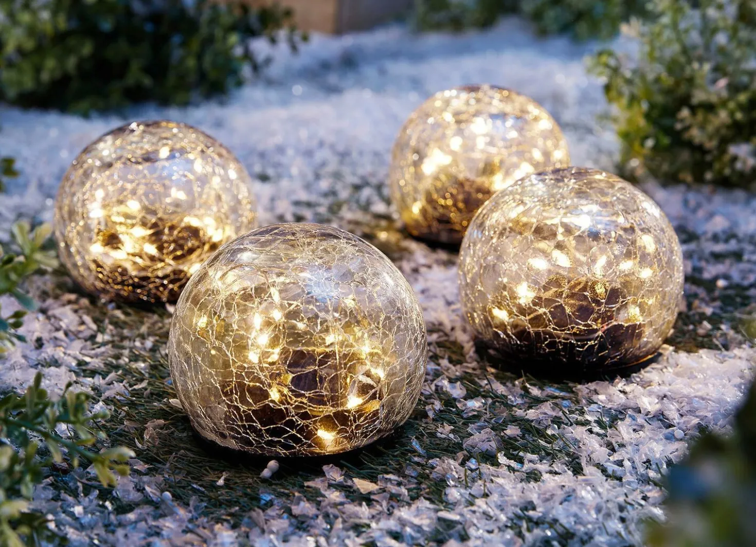 Solar-LED-Kugeln, 4er-Set