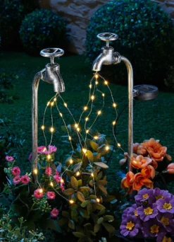 Solar-Wasserhahn, 2er-Set, aus solidem Eisen