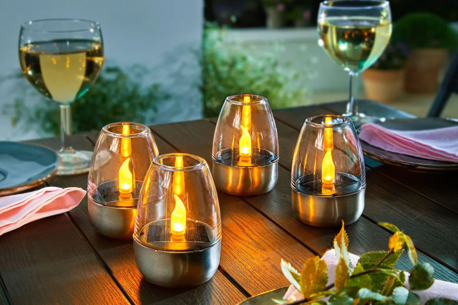 Solar-Windlichter, 4er-Set