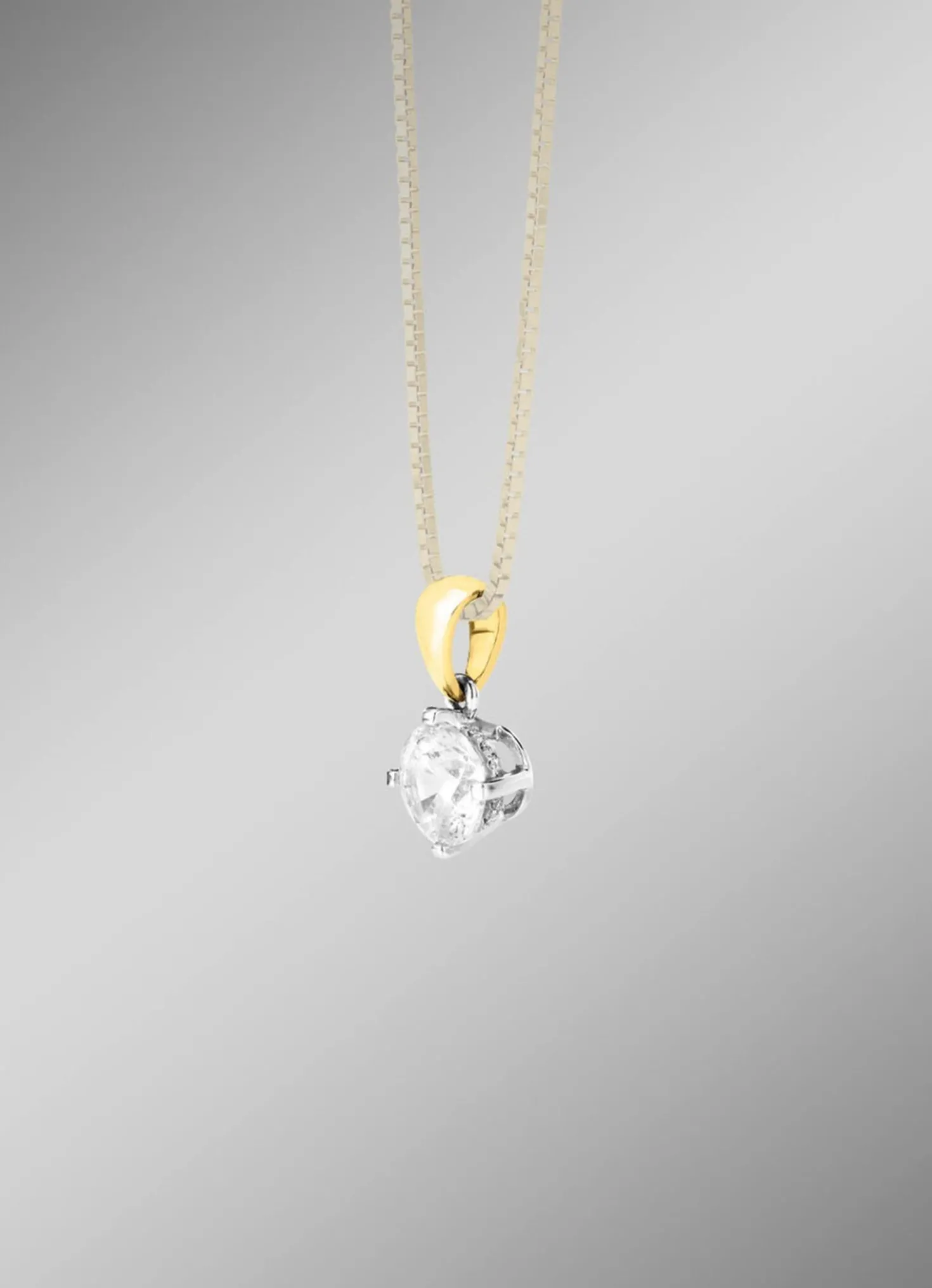 Solitär-Anhänger in Bicolor mit Brillant