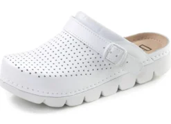Sommerliche Damen-Clogs, aus Leder