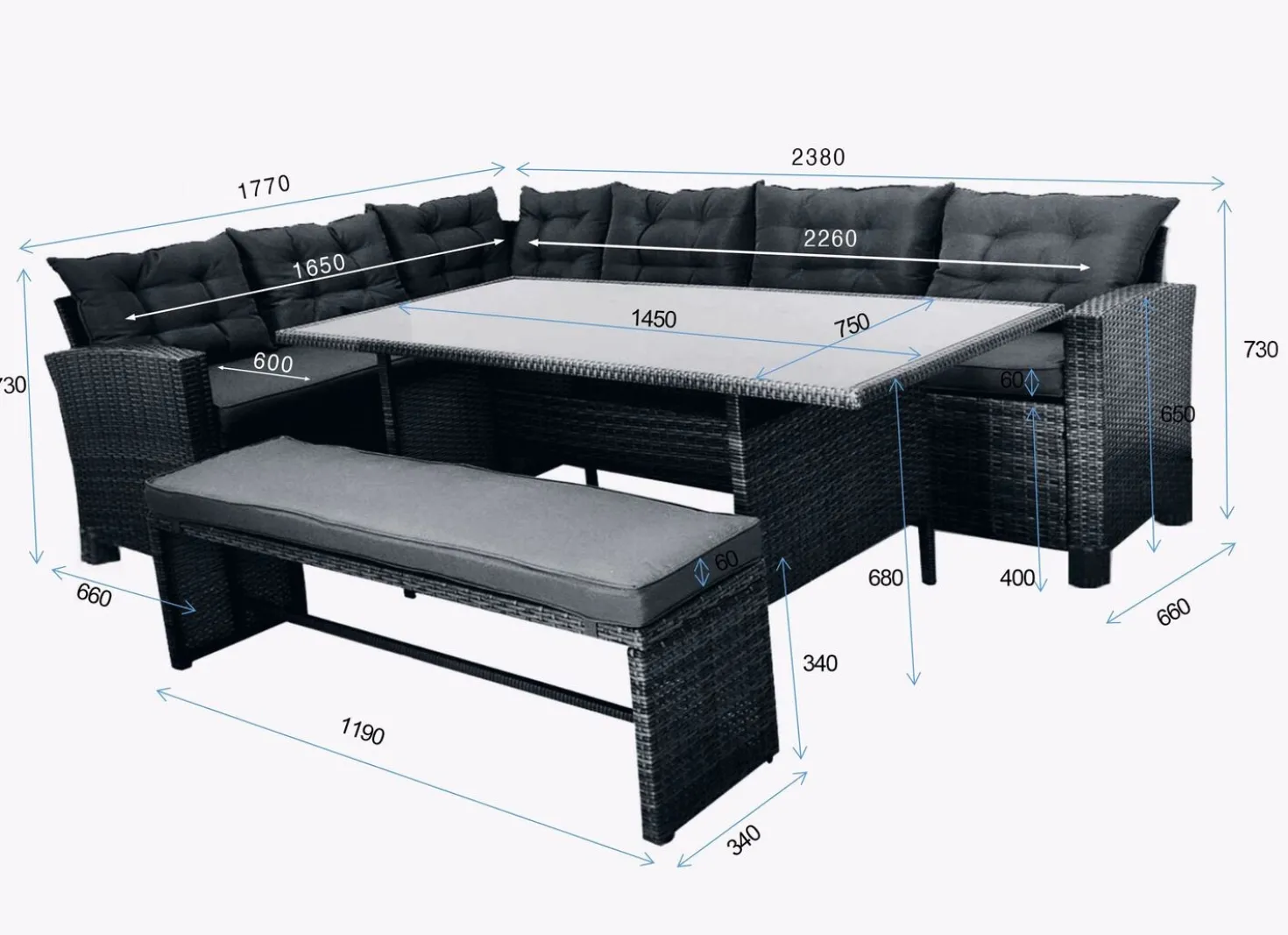 Stilvolle Ecklounge mit Bank