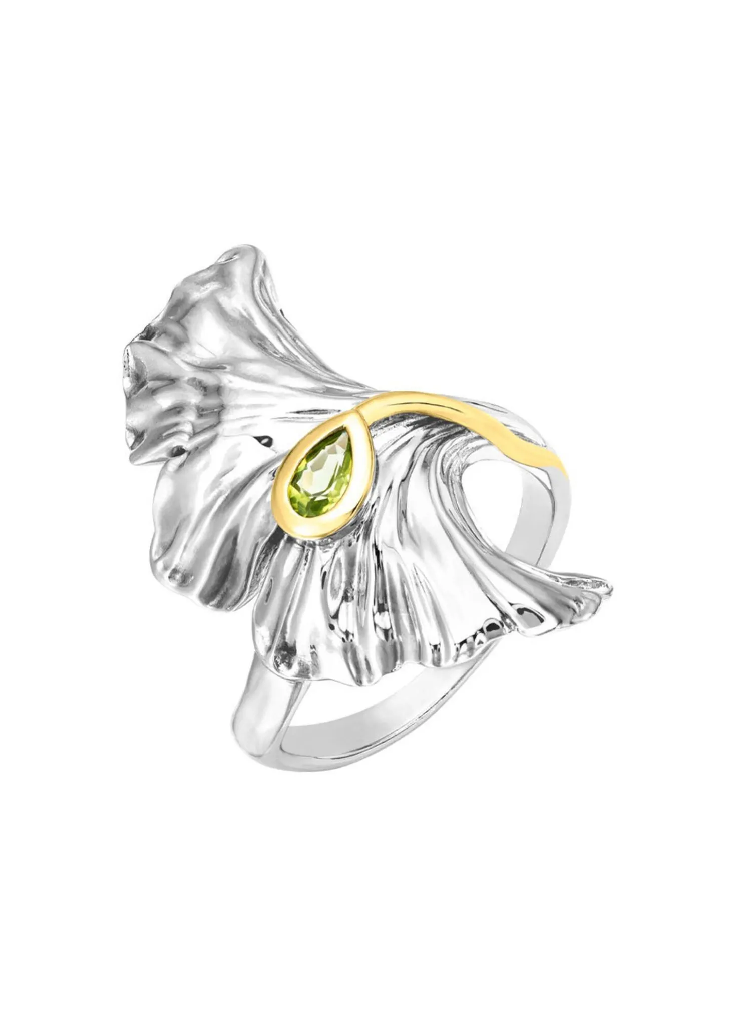 Stilvoller Damenring mit echt Peridot