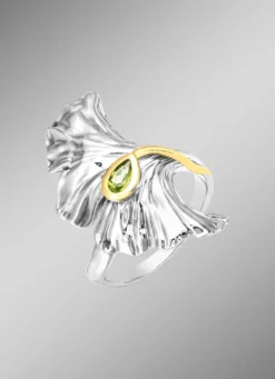 Stilvoller Damenring mit echt Peridot