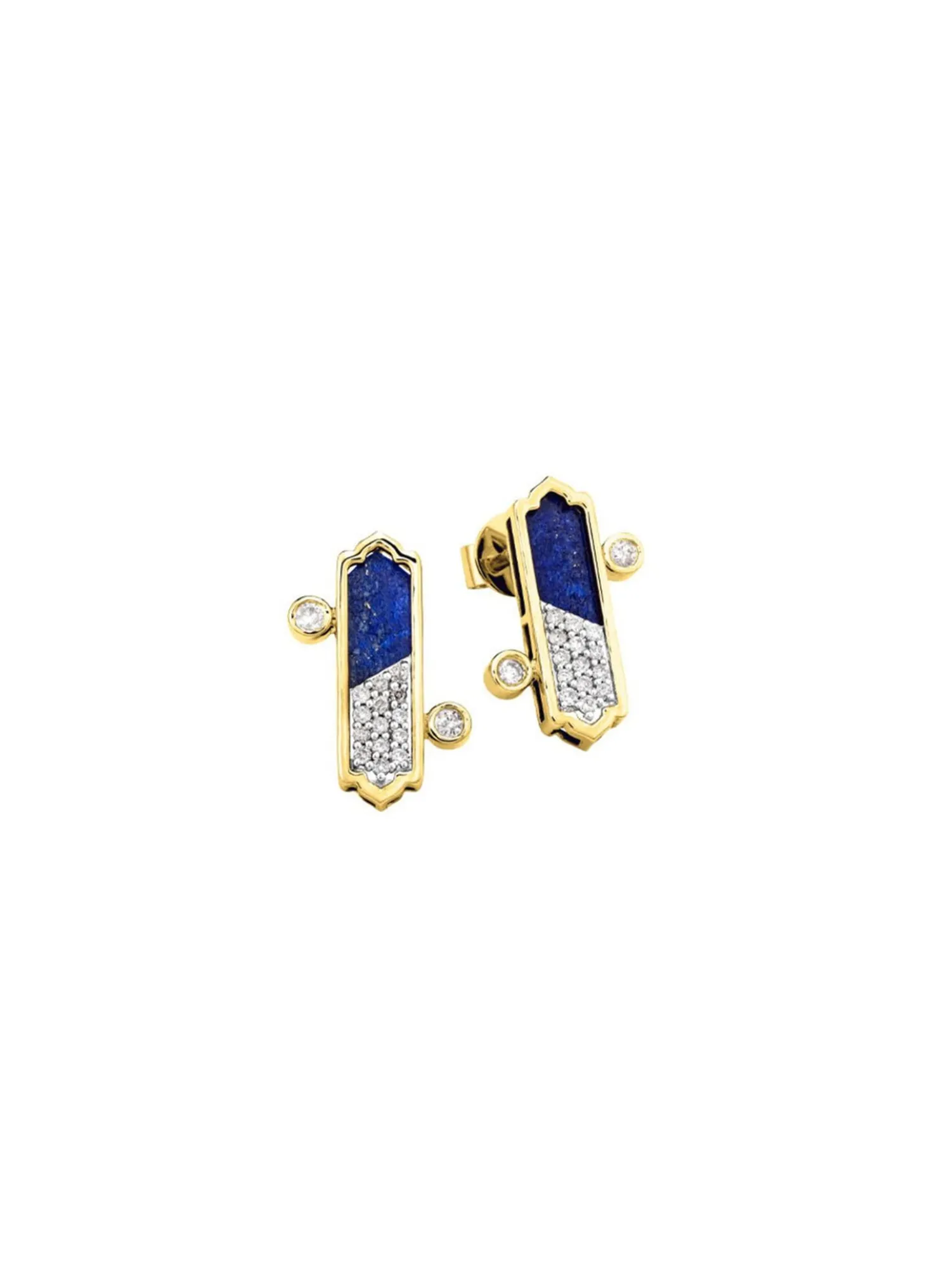 Strahlende Eleganz – Ohrstecker mit Lapislazuli und Brillanten