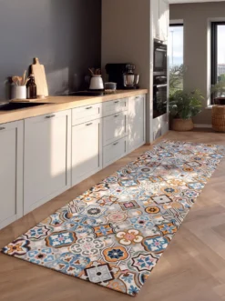 Strapazierfähiger Küchenläufer und -teppich im Fliesen-Design