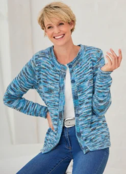 Strickjacke aus Melangegarn