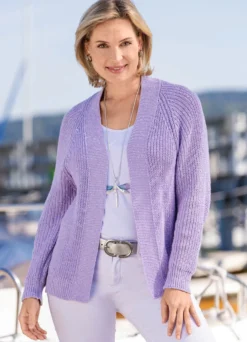 Strickjacke aus meliertem Effektgarn