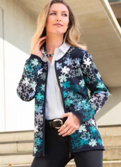 Strickjacke in Jacquard-Dessin