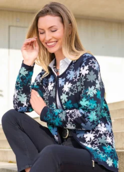 Strickjacke in Jacquard-Dessin