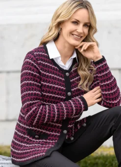 Strickjacke in Jacquard-Dessin