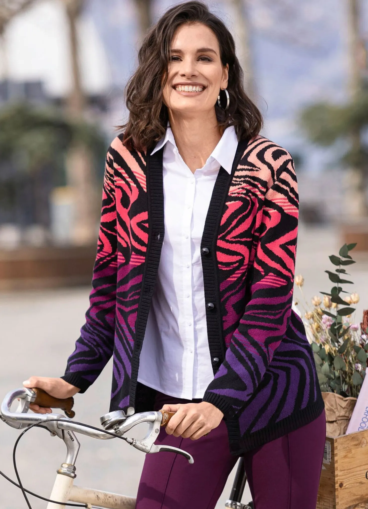 Strickjacke in Jacquard-Dessin