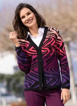 Strickjacke in Jacquard-Dessin