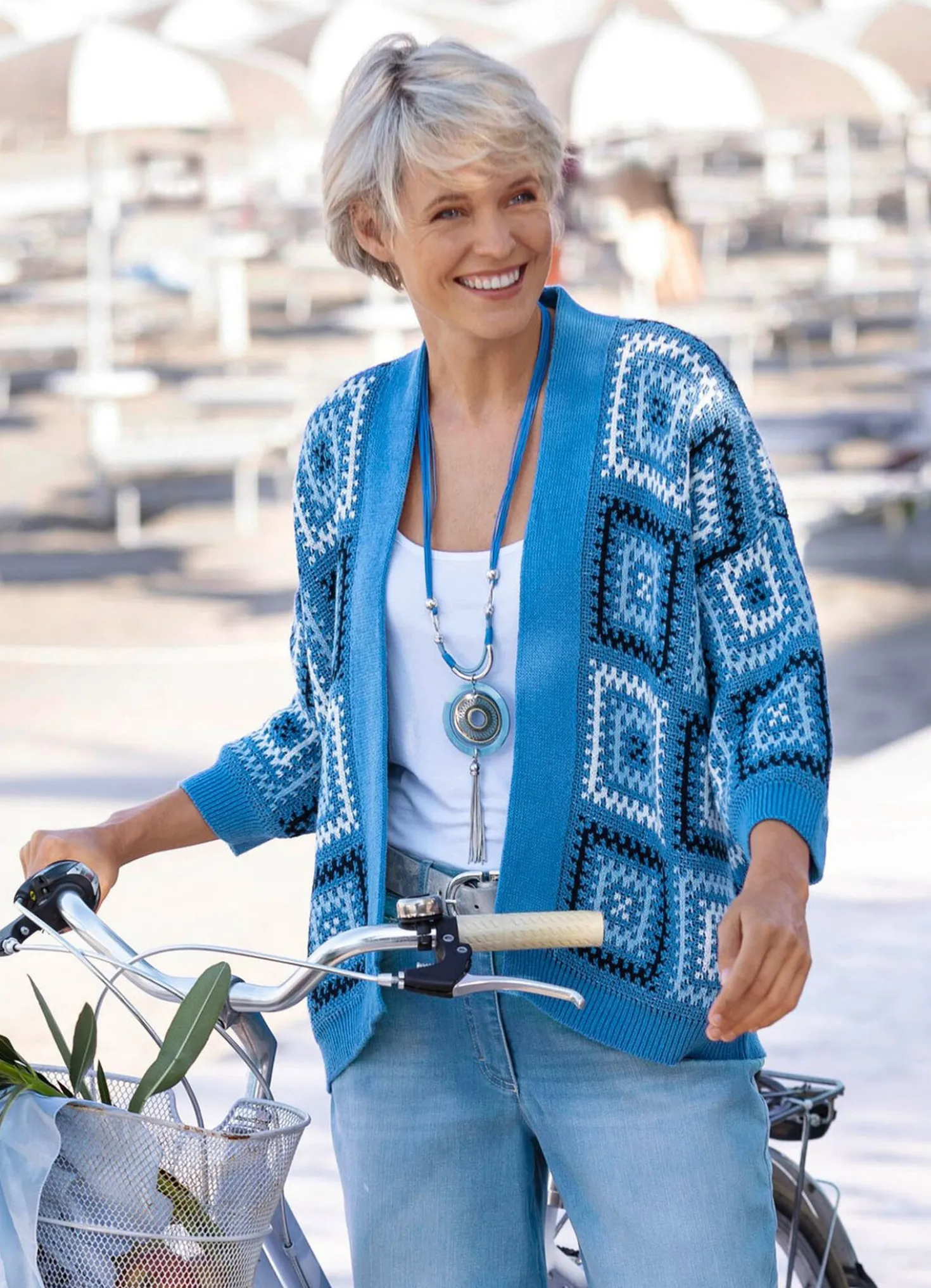 Strickjacke in Jacquard-Dessin