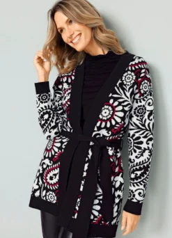 Strickjacke in Jacquard-Dessin
