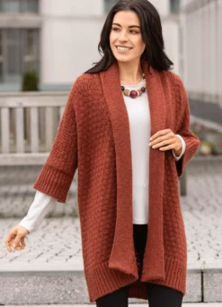 Strickjacke in Longform