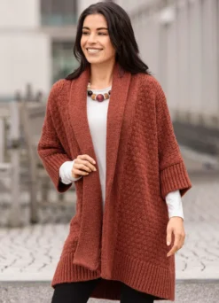 Strickjacke in Longform