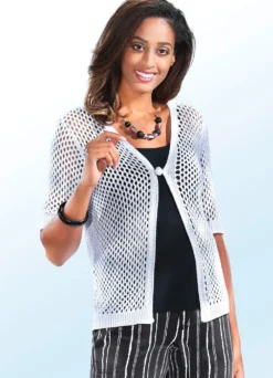 Strickjacke in Netzmuster