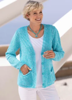 Strickjacke in Perlfang
