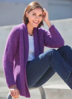Strickjacke in Perlfang