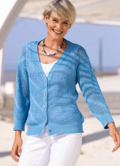 Strickjacke mit Ajourdessin