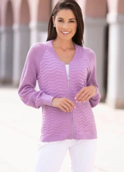 Strickjacke mit Cloquéstruktur