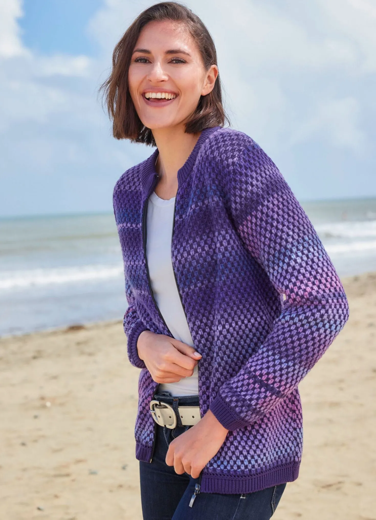 Strickjacke mit dekorativem Farbverlauf