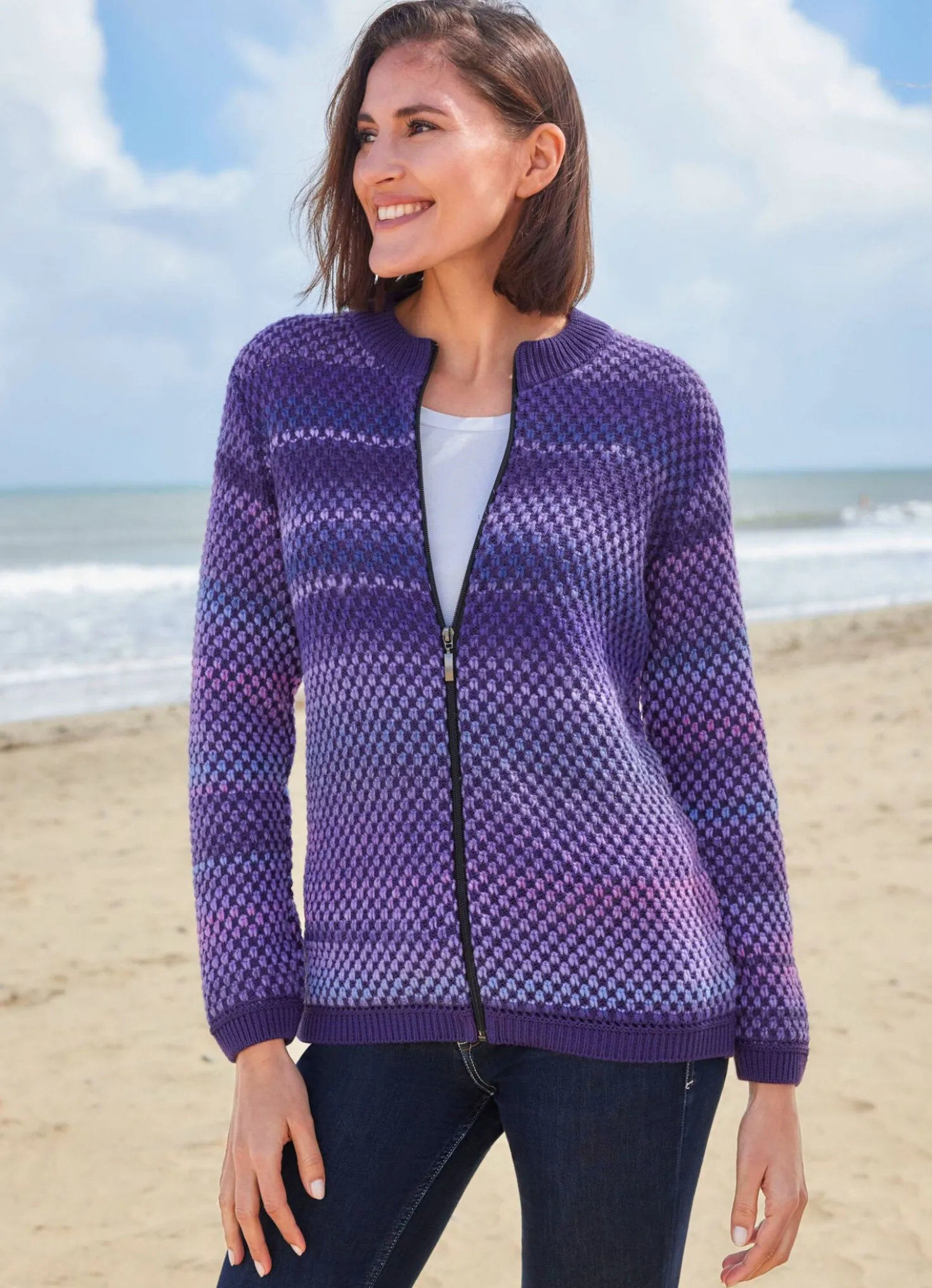 Strickjacke mit dekorativem Farbverlauf