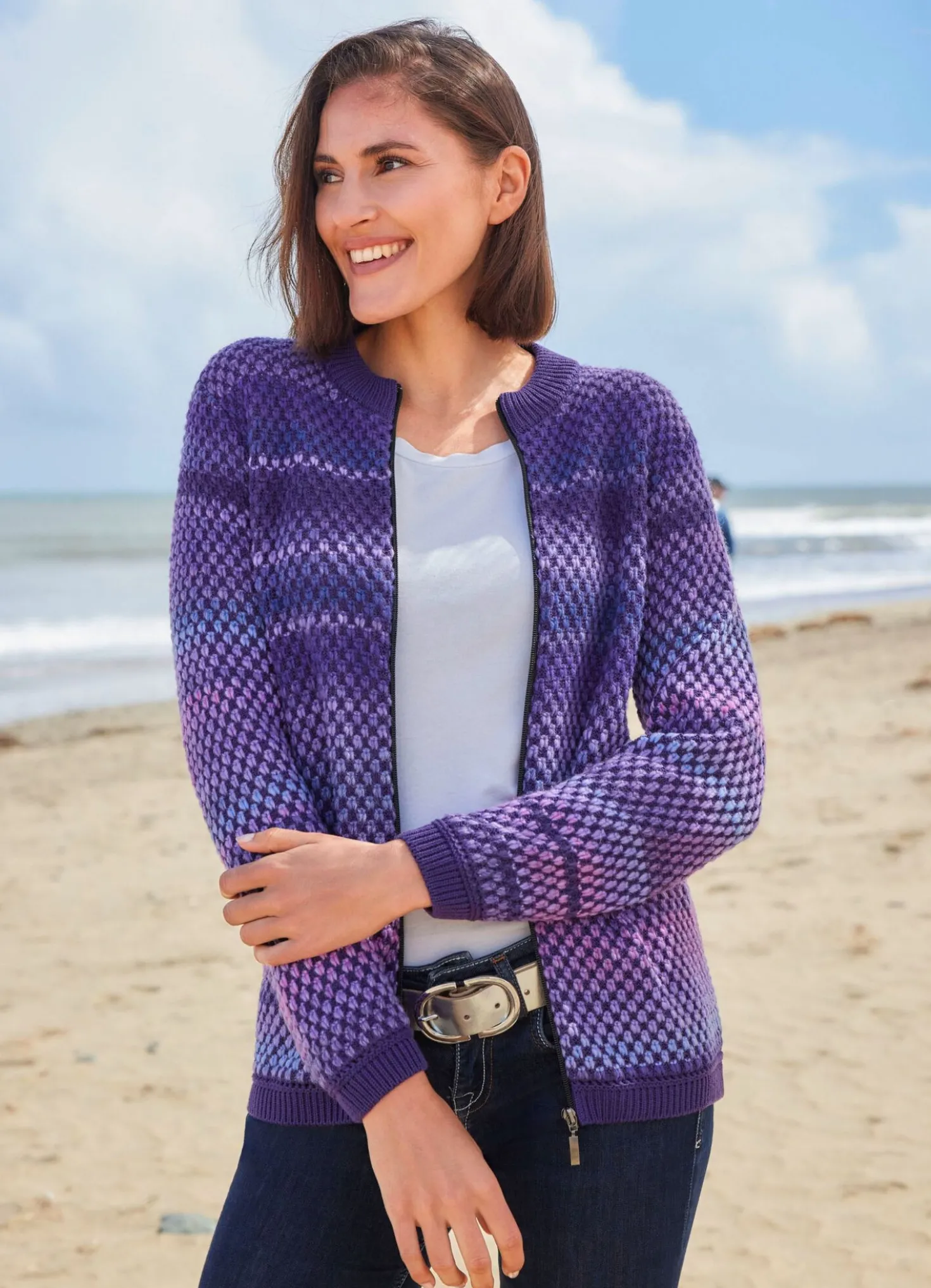 Strickjacke mit dekorativem Farbverlauf