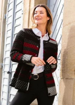 Strickjacke mit dezenten Glitzereffekten