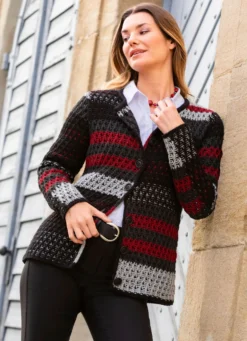 Strickjacke mit dezenten Glitzereffekten