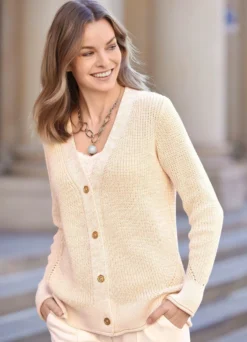 Strickjacke mit edlem Glitzer