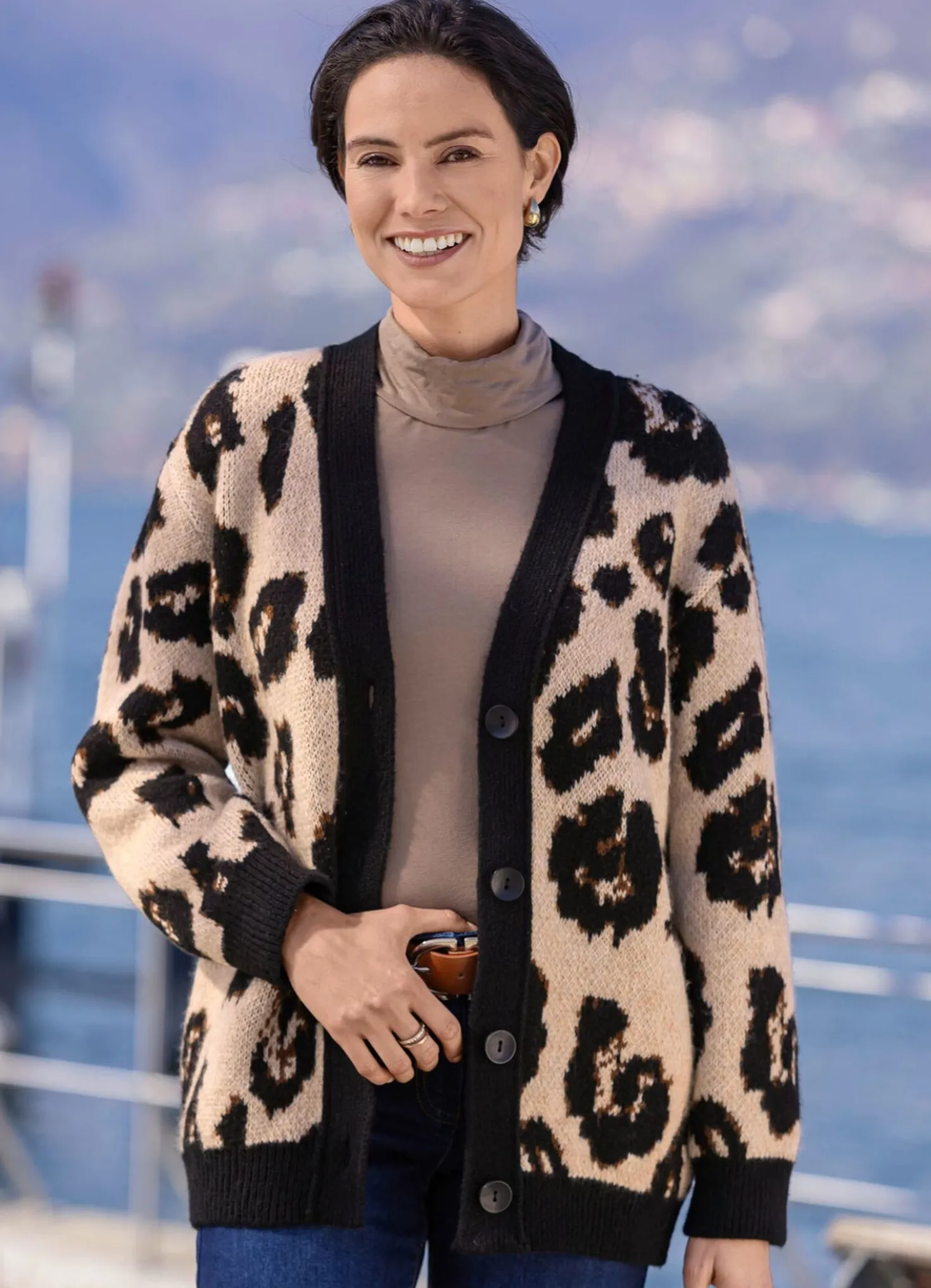 Strickjacke mit flauschigem Griff