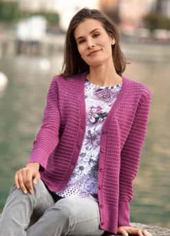 Strickjacke mit leichtem Glanz