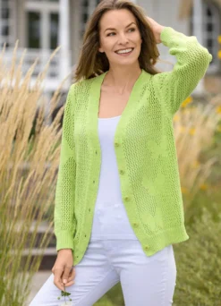 Strickjacke mit Schmetterling-Dessin