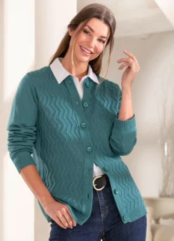 Strickjacke mit Schurwolle