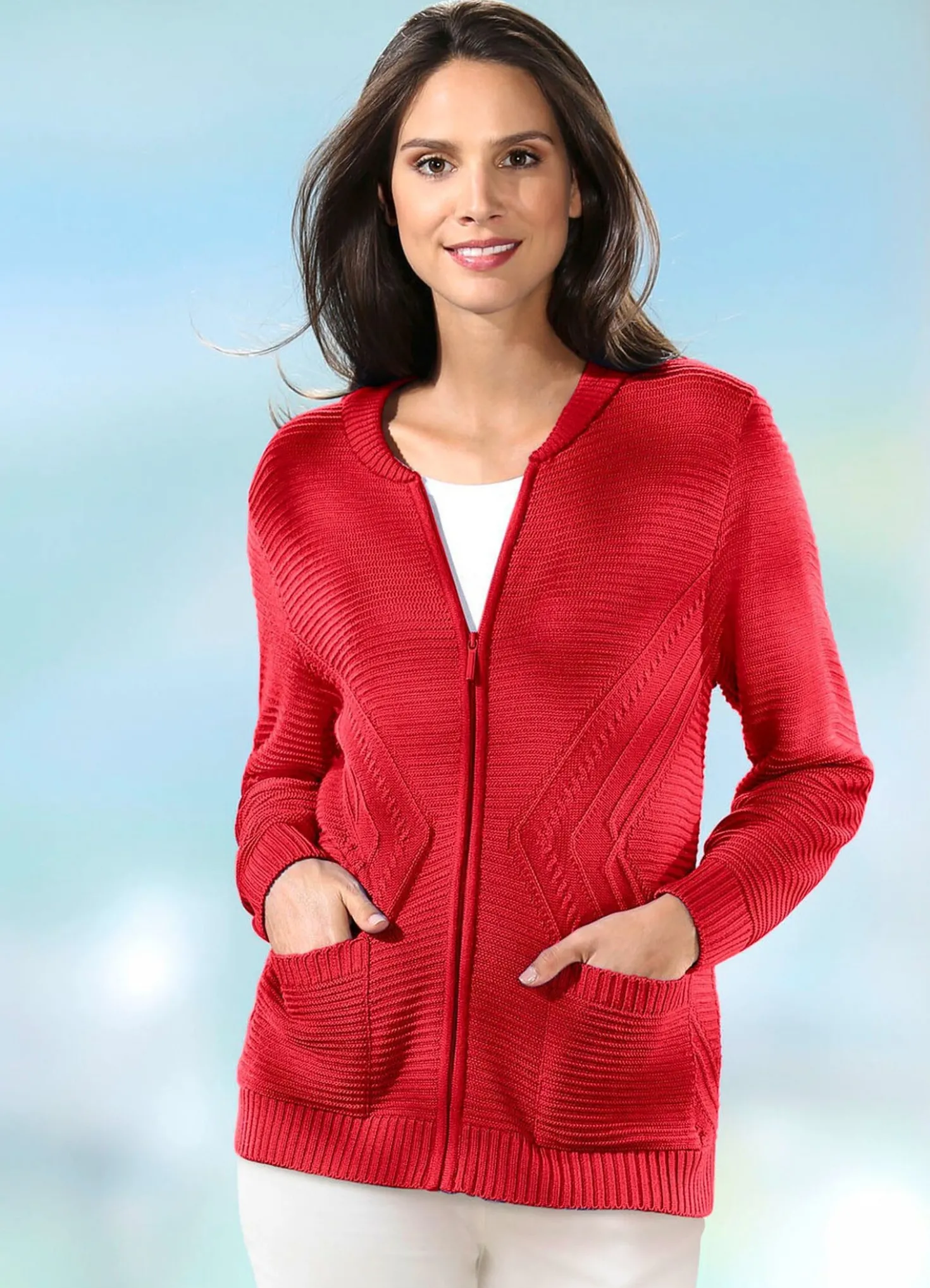 Strickjacke mit Strukturakzenten