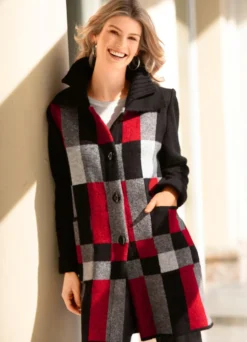 Strickmantel in Jacquard-Dessin