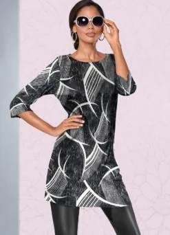 Strick-Tunika in Jacquard-Dessin