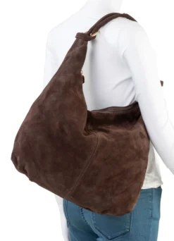 Tasche, Damen, mit goldfarbenen Ringen