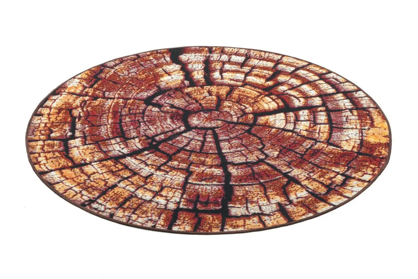 Teppich im naturnahen Baumstamm-Design