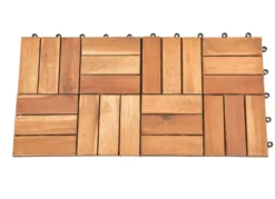 Terrassenplatten aus geölter Akazie, 11er-Set