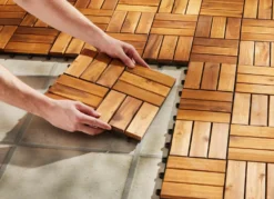 Terrassenplatten aus geölter Akazie, 11er-Set