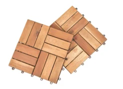 Terrassenplatten aus geölter Akazie, 11er-Set