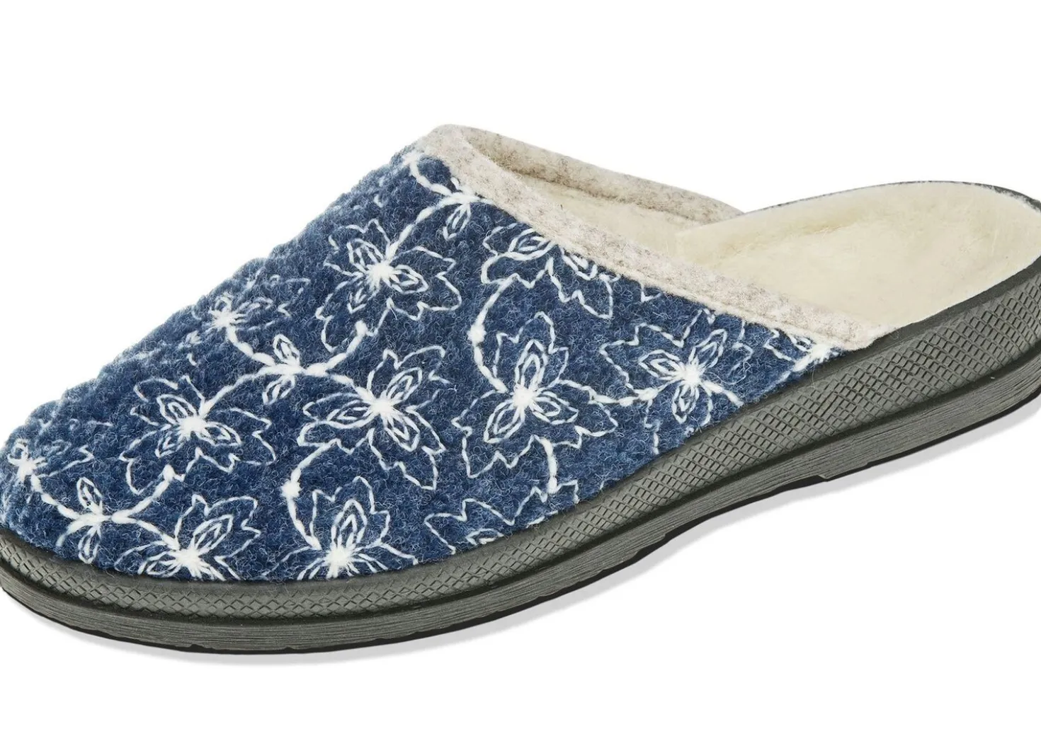 Textil-Pantoffel mit schöner Stickerei