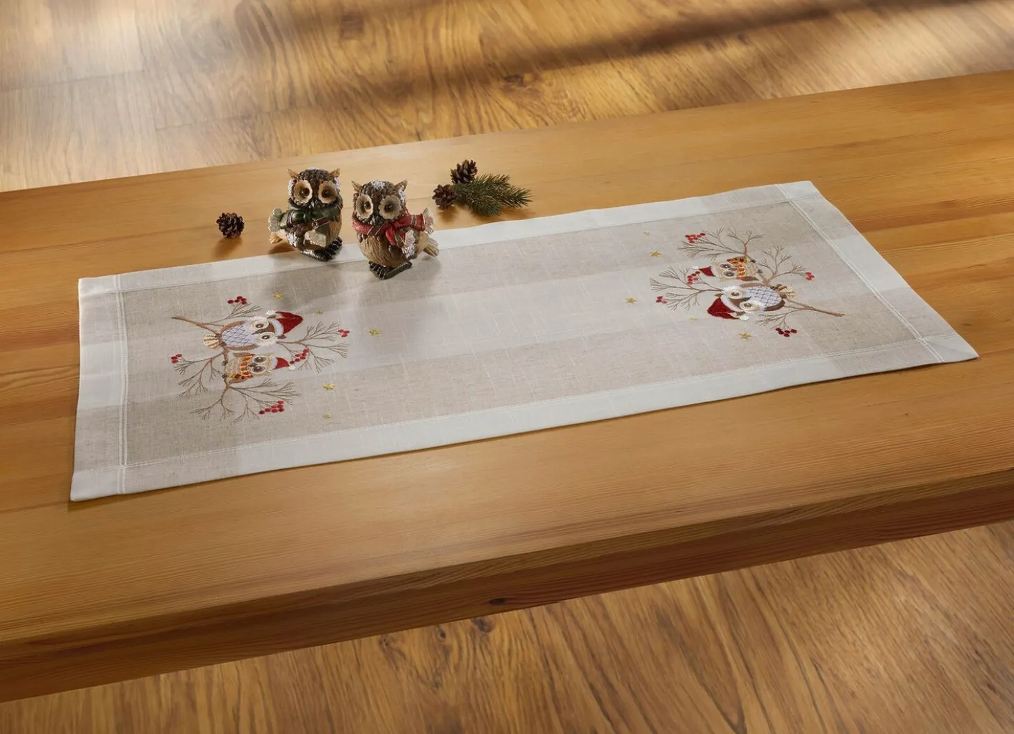 Tisch- und Raumdekoration mit Eulen-Motiv